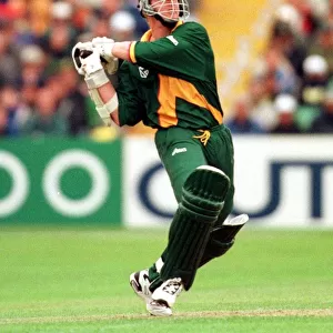 Lance Klusener of South Africa June 1999 drives the winning runs during