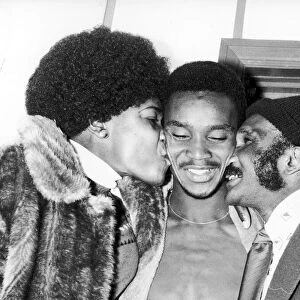 Laurie Cunningham pictured with parents, after successful debut in England 1-0