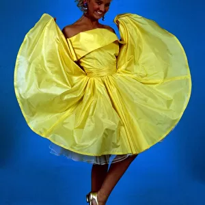 Lisa Maxwell wearing yellow dress June 1987