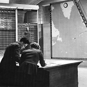 Map in the Operations Room at Coastal Command Headquarters