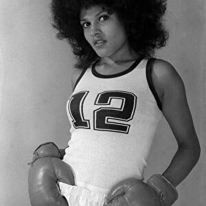 Marion Conteh 1974 sister of boxer John Conteh gloves Afro hair