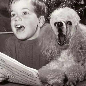 Mark Sidey with his Poodle Dog - December 1966 Singing Christmas Carols