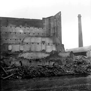 Merseyside Bomb Damage WW2 A bomb damaged factory on Merseyside following a bombing