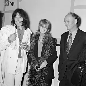 Mick Jagger and Marianne Faithfull talking to Lord and Lady Montagu at the premiere of