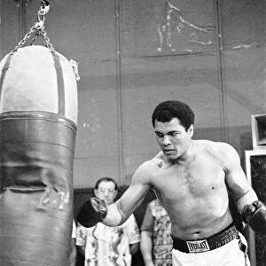 Muhammad Ali in training ahead of his second fight with Leon Spinks to be held at