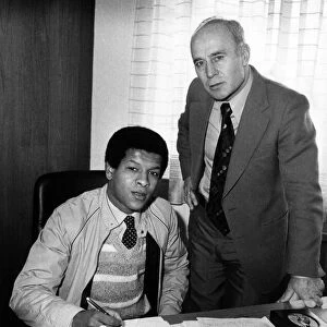 New Birmingham City footballer signing Howard Gayle pictured with Birmingham City Manager