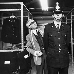 A new uniform being issued to officers at the Mid Anglia police Headquarters, 1973