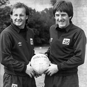 Newcastle United players David McCreery and Peter Beardsley, both ex-Manchester United