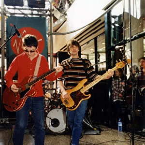 Newport s, 60ft Dolls, in concert at the Virgin Store in Queen Street, Cardiff, Wales