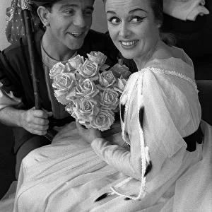 Norman Wisdom with Yana December 1960 Backstage at theatre where they are starring