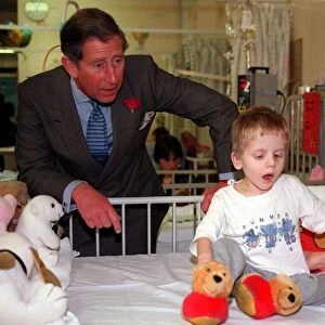 Prince Charles at the Bristol children hospital Feb 1998 with 3 year old patient