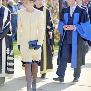 Prince Charles and Diana Princess of Wales at Queens University in Kingston