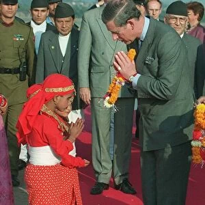 Prince Charles visits Kathmandu February 1998 Prince Charles is greeted by The