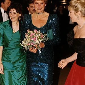 Princess Diana attends the Pink Diamond Ball Charity Gala at the Lancaster Hotel