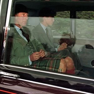 Princess Diana Death 31 August 1997 royal family leaving Crathie Kirk, Balmoral
