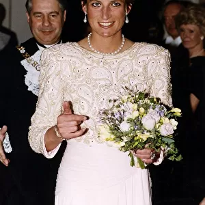 Princess Diana at the Help The Aged Banquet. Circa 1993