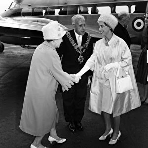 Princess Margaret arriving at Elmdon Airport, Birmingham