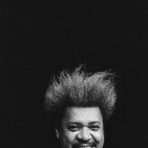 Promotor Don King in Steel Pier, Atlantic City, New Jersey for the fight between John