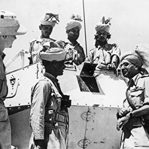 Punjab Premier visits Indian troops in Western desert. Lieutenant Colonel the Hon