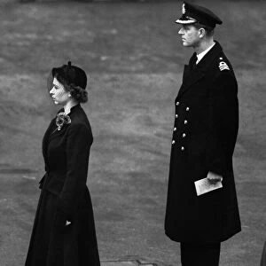Queen Elizabeth II and Prince Philip during the Service of Remembrance at the Cenotaph
