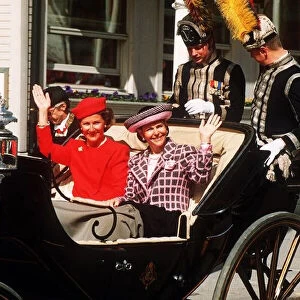 Queen Sonja of Norway Royalty with Queen Silvia Of Sweden