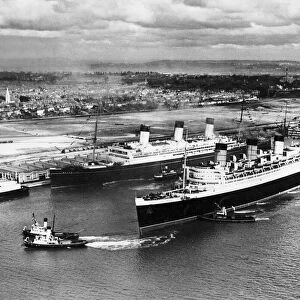 Ship Queen Mary - The Majestic at Southampton Docks. 1936