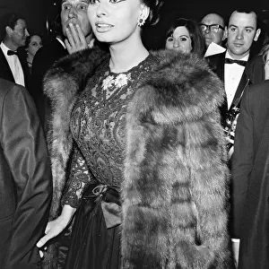 Sophia Loren at the premier of "Operation Crossbow"at the Empire Theatre