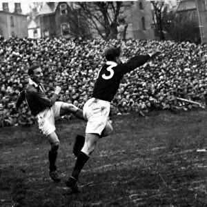 Sport - Rugby - Wales v Scotland - 4th Feb 1950 - A clearance by Welsh full back Lewis