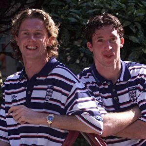 Steve Mcmanaman and Robbie Fowler at the England training camp ahead of the Euro 2000