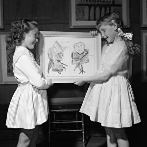 Sunday Pictorial childrens art exhibition tea party. 23rd July 1954