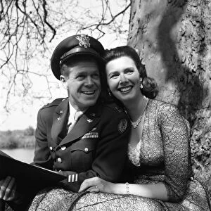 Swedish actress Elsie Albiin seen here with Dan Duryea during the filming of "
