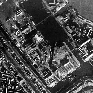 The target area of the docks at Den Helder in Holland just before a successful raid by