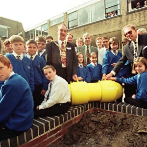 Time capsule at St Davids School, Acklam, with Mayor Ron Regan (centre