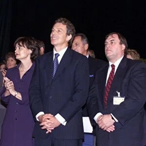 Tony Blair MP and Cherie Blair with John Prescott at Labour Party Conference 1999