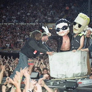 U2 in concert, Zoo TV Tour, Wembley Stadium. 11th August 1993