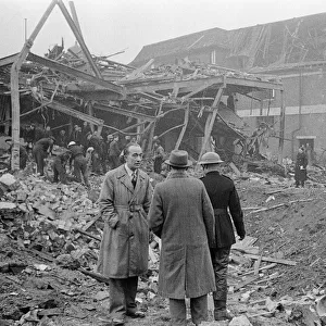 V2 Rocket incident at a N. F.s workshop, Ilford. 8th February 1945
