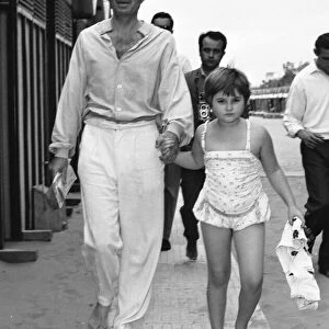 Venice Film Festival 1956 Actor James Mason with his daughter Portland Mason