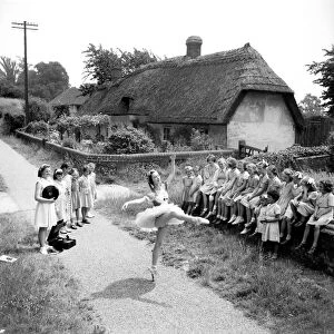 Veronica Vail - Ballerina seen dancing for the children of Little Hadham. July 1952 C3355