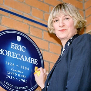 Victoria Wood at the unveiling of the Eric Morecambe blue plaque. 14th May 1995