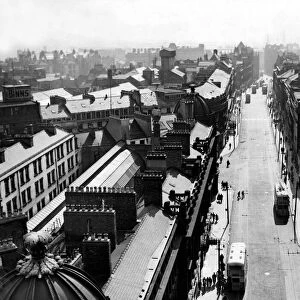 A view of Grainger Street, Newcastle, from the top of Greys Monument