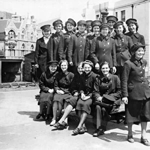 Wartime women porters at The General Station, Cardiff, Wales