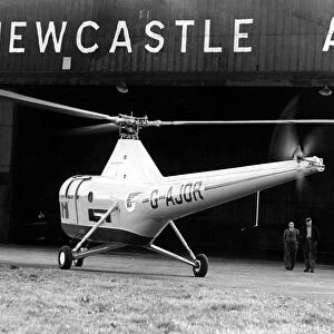 A Westland Sikorsky WS-51 Dragonfly helicopter on the tarmac at Newcastle Airport