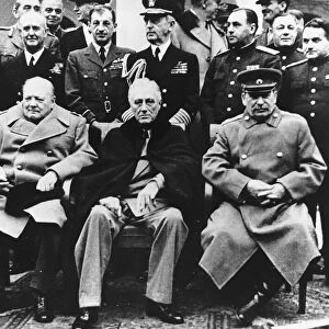 Winston Churchill with Franklin Roosevelt and Joseph Stalin at the Yalta Conference