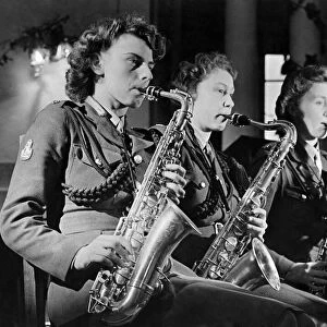 World War II Women. Three times the Sax. Three Sax players from the ATS dance band seen