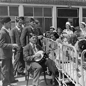 Wounded soldiers recuperating at a hospital in England during the Second World War