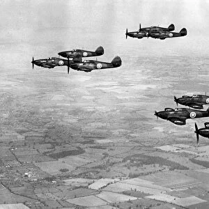 WW2 Battle of Britain Hawker Hurricanes rehearse for Empire Flying Day over Kent