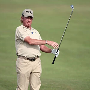 Miguel Angel Jimenez Plays Aproach To 14th Green