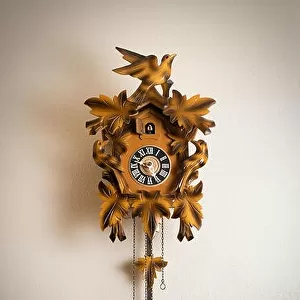 A cuckoo clock on a wall