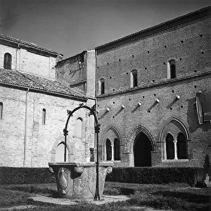 The cloister of the Badia di Pomposa, on the outskirts of Ferrara