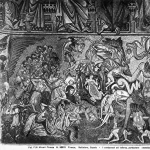 The Damned in Hell, mosaic by Coppo di Marcovaldo, in the dome of the Baptistry of San Giovanni, Florence, Tuscany